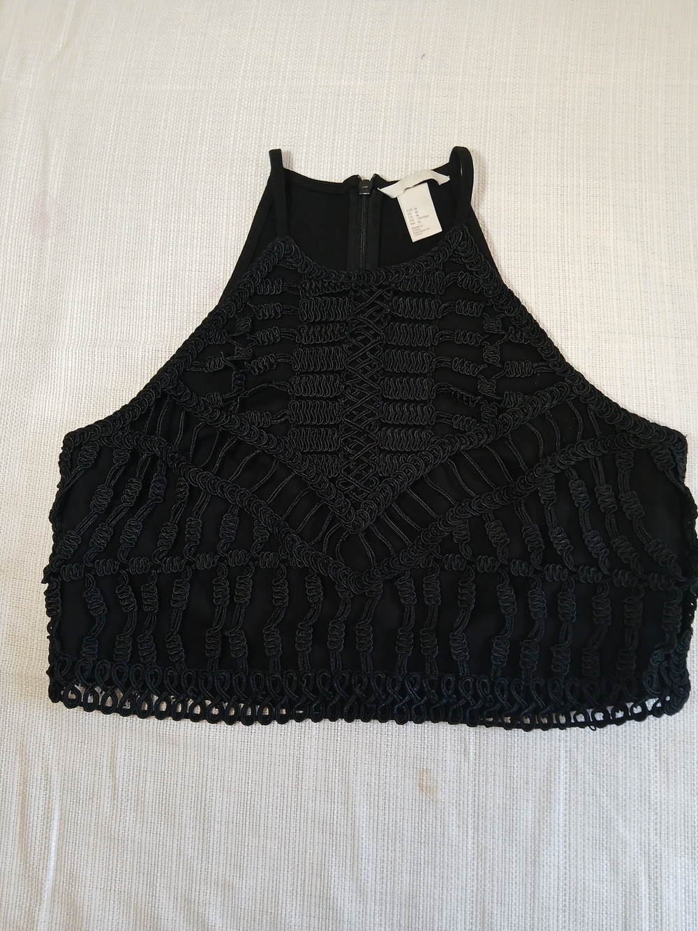 H&M Black Crochet Halter Crop Top - Picture 3 of 6